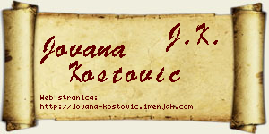 Jovana Kostović vizit kartica